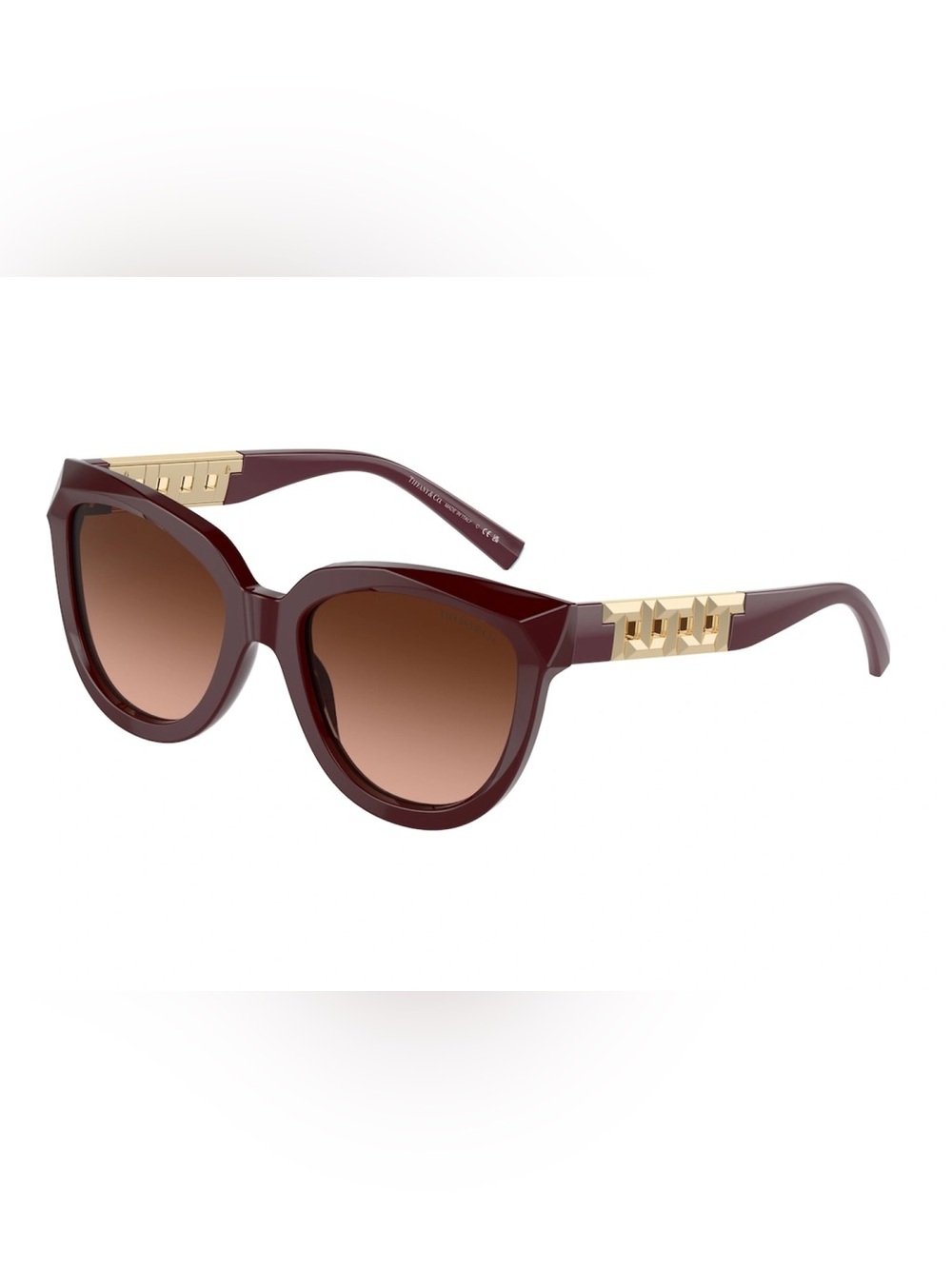 Tiffany and Co Sunglasses burgundy and gold